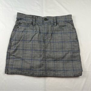 American Eagle - Women’s Plaid Skirt - Size 0 - Black, Blue, White -Hi Rise Mini